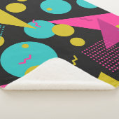 Retro 80s Memphis geometrisch ontwerp Sherpa Deken (3/4)