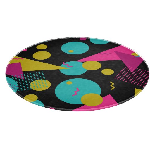 Retro 80s Memphis geometrisch ontwerp Snijplank (Hoek)