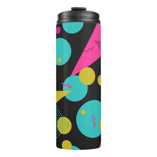 Retro 80s Memphis geometrisch ontwerp Thermosbeker (Voorkant)