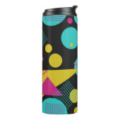 Retro 80s Memphis geometrisch ontwerp Thermosbeker (Gedraaid links)