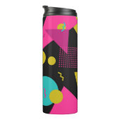 Retro 80s Memphis geometrisch ontwerp Thermosbeker (Geroteerd rechts)