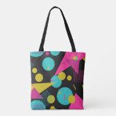 Retro 80s Memphis geometrisch ontwerp Tote Bag (Achterkant)