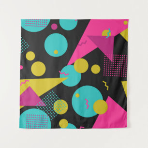 Retro 80s Memphis geometrisch ontwerp Wandkleed