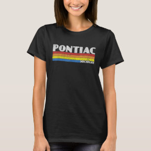 Retro 80s Michigan MI Souvenir Pontiac T-shirt