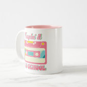 Retro 80s Mix Tape Cassette  Nostalgie Tweekleurige Koffiemok (Voorkant links)