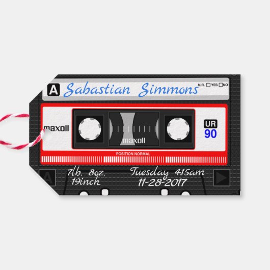 Retro 80's Mix Tape Gepersonaliseerd elke dag Cadeaulabel (Achterkant Horizontaal)