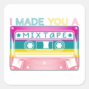 Retro 80s Mix Tape  Technologie Nostalgie Vierkante Sticker
