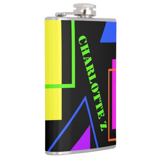 RETRO 80s MODE NEON FLUORO BOLD GEOMETRIC PRINT Heupfles (Rechts)