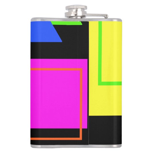 RETRO 80s MODE NEON FLUORO BOLD GEOMETRIC PRINT Heupfles (Achterkant)