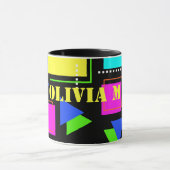 RETRO 80s MODE NEON FLUORO BOLD GEOMETRIC PRINT Mok (Midden)