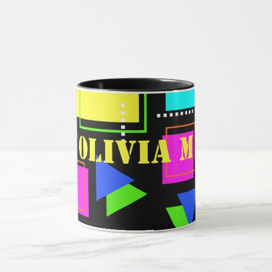 RETRO 80s MODE NEON FLUORO BOLD GEOMETRIC PRINT Mok (Midden)