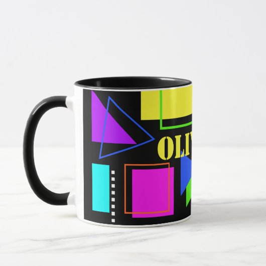 RETRO 80s MODE NEON FLUORO BOLD GEOMETRIC PRINT Mok (Links)