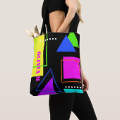 RETRO 80s MODE NEON FLUORO BOLD GEOMETRIC PRINT Tote Bag (Dichtbij)