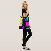 RETRO 80s MODE NEON FLUORO BOLD GEOMETRIC PRINT Tote Bag (Op model)