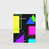 RETRO 80s MODE NEON FLUORO GEOMETRIC BIRTHDAY Kaart (Achterkant)