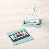 Retro 80s Music Mix Tape 50ste verjaardagsfeestje Kartonnen Onderzetters (Insitu)