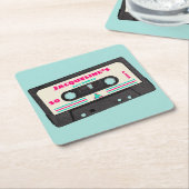 Retro 80s Music Mix Tape 50ste verjaardagsfeestje Kartonnen Onderzetters (Schuin)