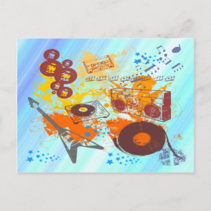 Retro 80's muziek briefkaart