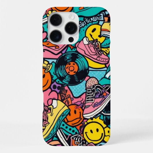 Retro 80s muziek liefhebber iPhone hoesje (Achterkant)