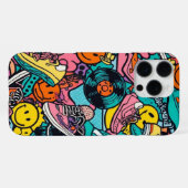Retro 80s muziek liefhebber iPhone hoesje (Achterkant horizontaal)