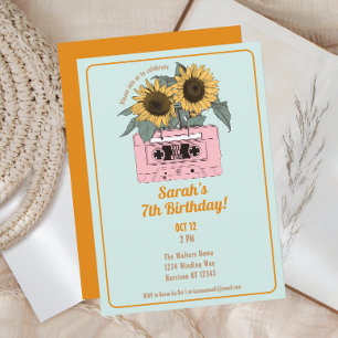 Retro 80s muziek meisjes verjaardag kaart