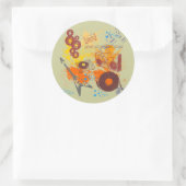 Retro 80's Muziek Ronde Sticker (Tas)