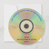 Retro 80's muziek Tropisch Neon Nep CD Huwelijk Kaart (Achterkant)