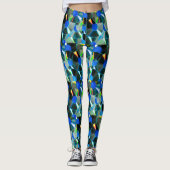 Retro  80s Muziek Vinyl Record Disc Pattern Leggings (Voorkant)