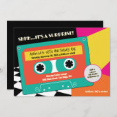 Retro 80s Neon Cassette Surprise 50e verjaardag Kaart (Voorkant / Achterkant)