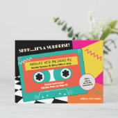Retro 80s Neon Cassette Surprise 50e verjaardag Kaart (Staand voorkant)