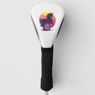 Retro 80s Neon Eenhoorn (1) Golfheadcover