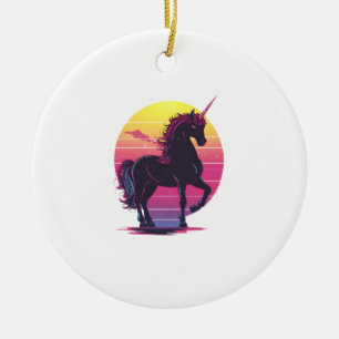 Retro 80s Neon Eenhoorn (1) Keramisch Ornament