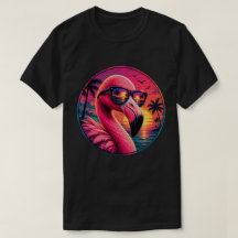 Retro 80s Neon Flamingo Sunset Zonnebril