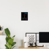 Retro 80s Neon Floppy Disk van 90 jaar Poster (Thuiskantoor)