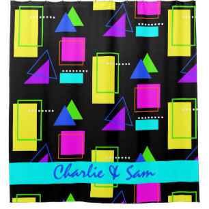 RETRO 80S NEON FLUORESCENT COLORFUL RAINBOW VORM DOUCHEGORDIJN