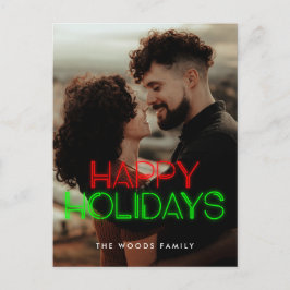 Retro 80s Neon licht Prettige feestdagen foto