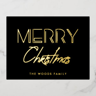 Retro 80s Neon lichten Vrolijk Kerstmis Folie Feestdagen Briefkaart