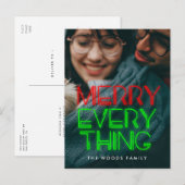 Retro 80s Neon lichtjes Verfijn alles foto Feestdagenkaart (Voorkant / Achterkant)