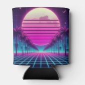 Retro, 80s neon maan/palmen blikjeskoeler (Achterkant)