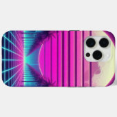 Retro, 80s neon maan/palmen Case-Mate iPhone case (Achterkant (horizontaal))