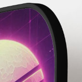 Retro, 80s neon maan/palmen pickleball paddle (Links Detail)