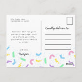 Retro 80s neon pastel afstuderen 3 foto briefkaart (Achterkant)