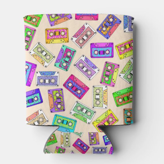 Retro 80's Neon Patterned Cassettebandjes van 90's Blikjeskoeler (Achterkant)