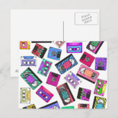 Retro 80's Neon Patterned Cassettebandjes van 90's Briefkaart (Voorkant / Achterkant)