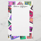 Retro 80's Neon Patterned Cassettebandjes van 90's Briefpapier (Voorkant)