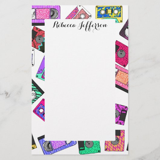 Retro 80's Neon Patterned Cassettebandjes van 90's Briefpapier (Voorkant)