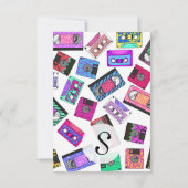 Retro 80's Neon Patterned Cassettebandjes van 90's Kaart (Achterkant)