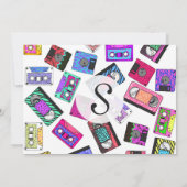 Retro 80's Neon Patterned Cassettebandjes van 90's Kaart (Achterkant)