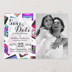 Retro 80's Neon Patterned Cassettebandjes van 90's Kaart