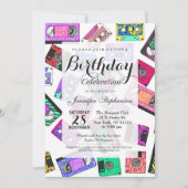 Retro 80's Neon Patterned Cassettebandjes van 90's Kaart (Voorkant)